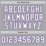 Custom Gray White-Purple Authentic Fade Fashion Baseball Jersey