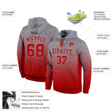 Custom Stitched Gray Red Fade Fashion Sports Pullover Sweatshirt Hoodie