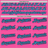 Custom Pink Pinstripe Sky Blue-Black Authentic Fade Fashion Baseball Jersey