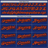 Custom Royal Pinstripe Orange-Black Authentic Fade Fashion Baseball Jersey