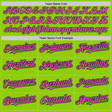 Custom Neon Green Pinstripe Pink-Navy Authentic Fade Fashion Baseball Jersey