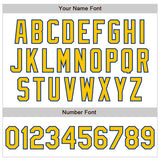 Custom White Pinstripe Yellow-Royal Authentic Fade Fashion Baseball Jersey