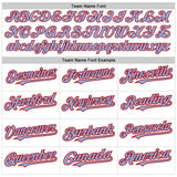 Custom White Pinstripe Light Blue-Red Authentic Fade Fashion Baseball Jersey