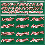Custom Kelly Green Pinstripe White-Red Authentic Fade Fashion Baseball Jersey