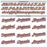 Custom White Pinstripe Old Gold-Purple Authentic Fade Fashion Baseball Jersey