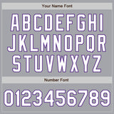 Custom Gray Pinstripe White-Purple Authentic Fade Fashion Baseball Jersey