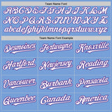 Custom Light Blue Pinstripe White-Purple Authentic Fade Fashion Baseball Jersey
