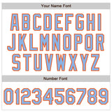 Custom White Pinstripe Light Blue-Orange Authentic Fade Fashion Baseball Jersey