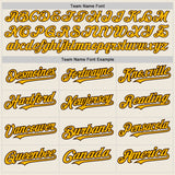 Custom Cream Pinstripe Gold-Brown Authentic Fade Fashion Baseball Jersey