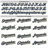 Custom White Pinstripe Royal-Old Gold Authentic Fade Fashion Baseball Jersey