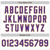 Custom White Pinstripe Purple-Old Gold Authentic Fade Fashion Baseball Jersey