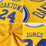 Custom Gold Purple-Gray Authentic Throwback Basketball Jersey