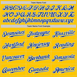 Custom Yellow Royal Pinstripe Royal-White Authentic Baseball Jersey