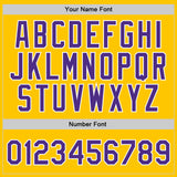 Custom Gold Purple-White Authentic Throwback Basketball Jersey