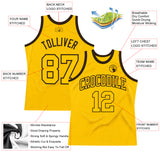 Custom Gold Gold-Brown Authentic Throwback Basketball Jersey