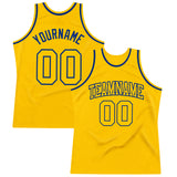 Custom Gold Gold-Royal Authentic Throwback Basketball Jersey