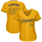 Custom Gold Gold-Royal Authentic Baseball Jersey