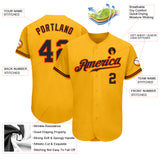 Custom Gold Black-Orange Authentic Baseball Jersey