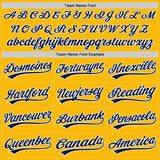 Custom Gold Navy Pinstripe Navy-White Authentic Baseball Jersey