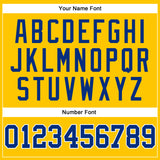 Custom Gold White Pinstripe Royal Authentic Basketball Jersey