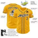Custom Gold Black-White Authentic Baseball Jersey