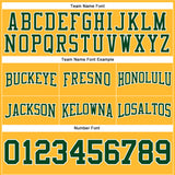 Custom Stitched Gold Green-White Football Pullover Sweatshirt Hoodie