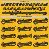 Custom Gold Steel Gray-Black Authentic Throwback Baseball Jersey