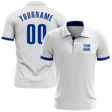 Custom White Royal Performance Golf Polo Shirt