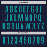 Custom Navy Aqua Performance Golf Polo Shirt