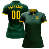 Custom Green Yellow Performance Golf Polo Shirt