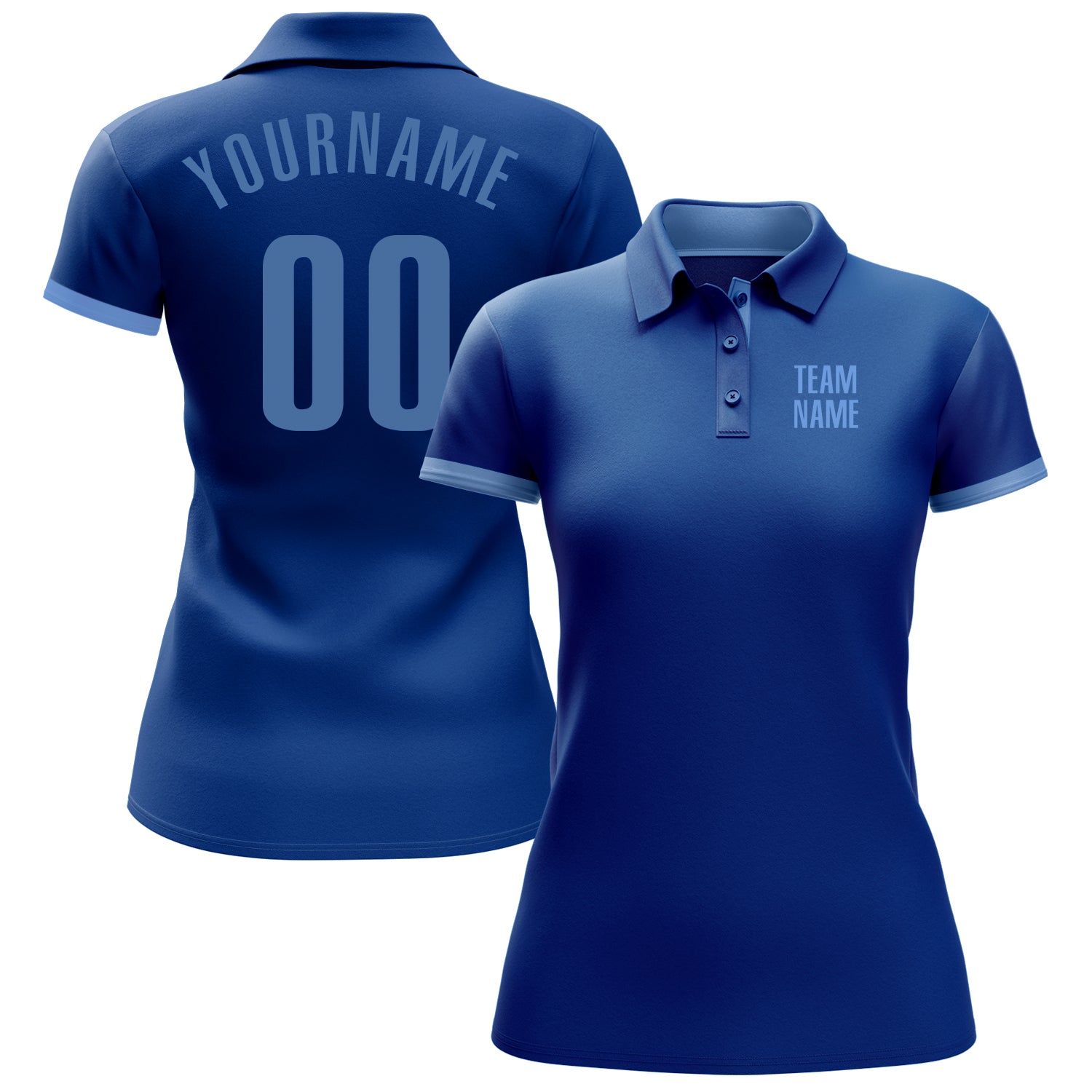 Custom Royal Light Blue Performance Golf Polo Shirt