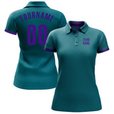 Custom Teal Purple Performance Golf Polo Shirt