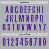 Custom Gray Purple Performance Golf Polo Shirt