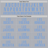 Custom Gray Light Blue Performance Golf Polo Shirt