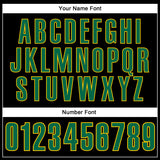 Custom Black Kelly Green-Yellow Performance Vapor Golf Polo Shirt