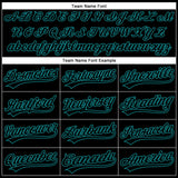 Custom Black Black-Teal Performance Vapor Golf Polo Shirt