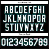 Custom Black White-Teal Performance Vapor Golf Polo Shirt