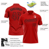 Custom Red Red-Black Performance Vapor Golf Polo Shirt