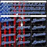 Custom Black Red-Royal 3D Pattern Design Bowling Ball American Flag Performance Polo Shirt