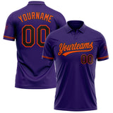 Custom Purple Black-Orange Performance Vapor Golf Polo Shirt