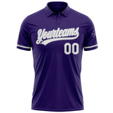 Custom Purple White-Gray Performance Vapor Golf Polo Shirt