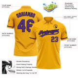 Custom Gold Purple-Black Performance Vapor Golf Polo Shirt