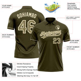 Custom Olive Camo-Cream Performance Vapor Salute To Service Golf Polo Shirt