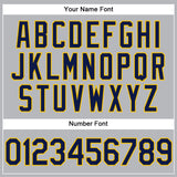 Custom Gray Navy-Yellow Performance Vapor Golf Polo Shirt
