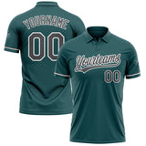 Custom Midnight Green Steel Gray-White Performance Vapor Golf Polo Shirt
