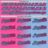 Custom Light Blue Pink-Black Authentic Gradient Fashion Baseball Jersey