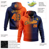 Custom Stitched Navy Orange-Gold Gradient Fashion Sports Pullover Sweatshirt Hoodie