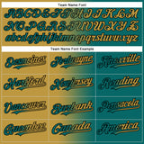 Custom Teal Old Gold-Black Authentic Gradient Fashion Baseball Jersey