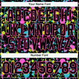 Custom Graffiti Pattern Black-Pink 3D Neon Splatter Authentic Baseball Jersey