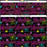 Custom Graffiti Pattern Black-Pink 3D Creative Colorful Stars Authentic Baseball Jersey